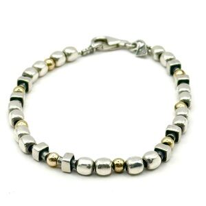 Silpada Vintage B1213 Sterling Silver & 14 Kt Gold Filled Bead Bracelet